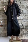 Jo Jo Quirky Hopsack Crop Pant Black 